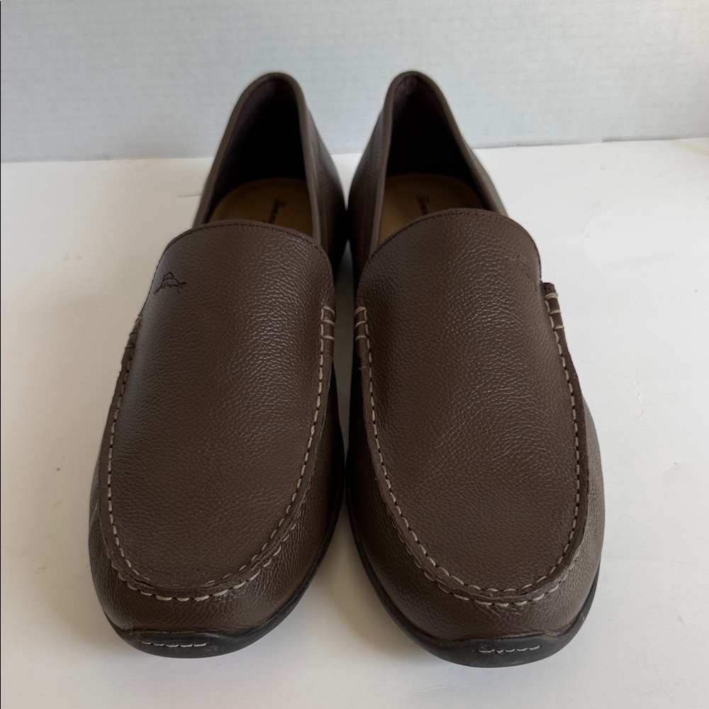 Tommy Bahama Men’s Loafers Size 14 Brown Pebbled Leather Slip On Casual Comfort